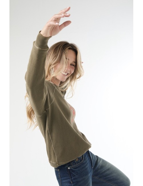 Sweat COLLEGE  - Army sombre, Logo RODEO STAR