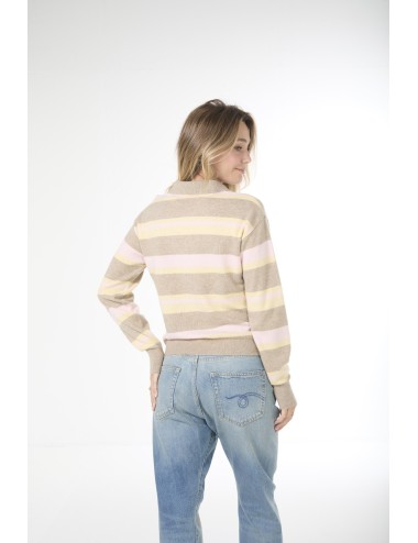 Polo rayé COLLEGIATE - Taupe Combo