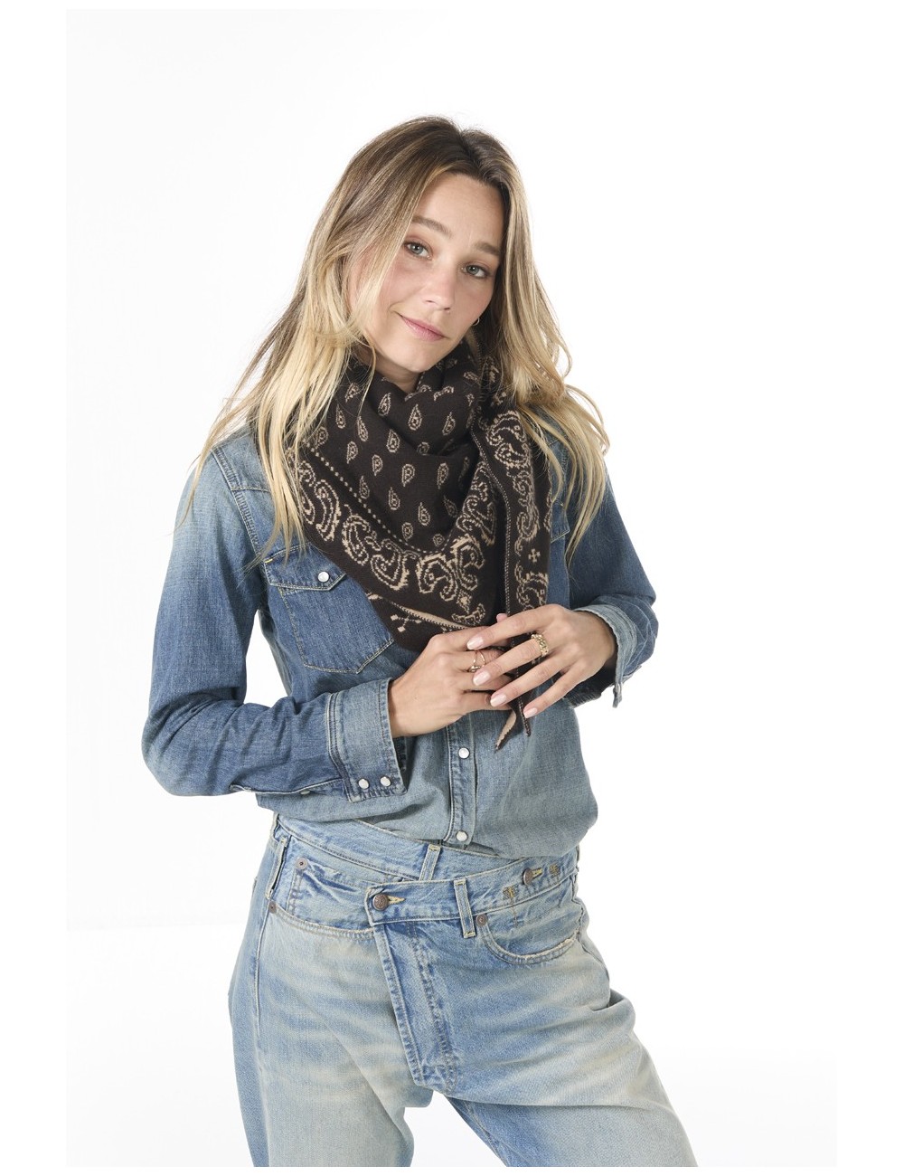 Foulard THE WILD RAG - Chocolat, Sable