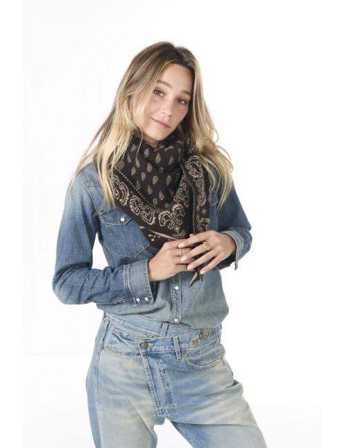 Foulard THE WILD RAG - Chocolat, Sable