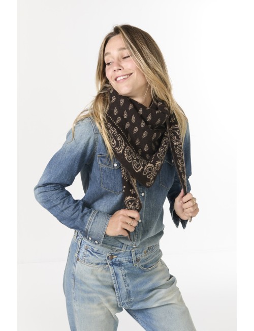Foulard THE WILD RAG - Chocolat, Sable
