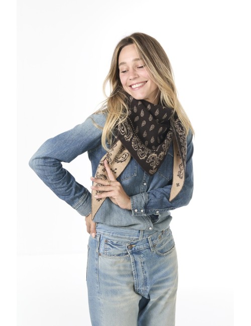 Foulard THE WILD RAG - Chocolat, Sable