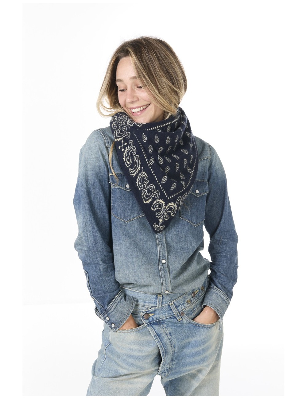 Foulard THE WILD RAG - Bleu Nuit, Beurre