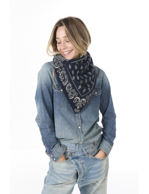 Foulard THE WILD RAG - Bleu Nuit, Beurre
