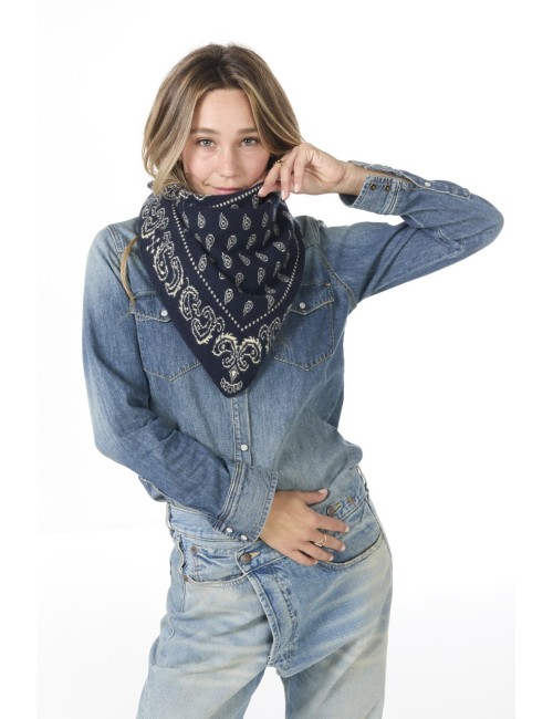 Foulard THE WILD RAG - Bleu Nuit, Beurre