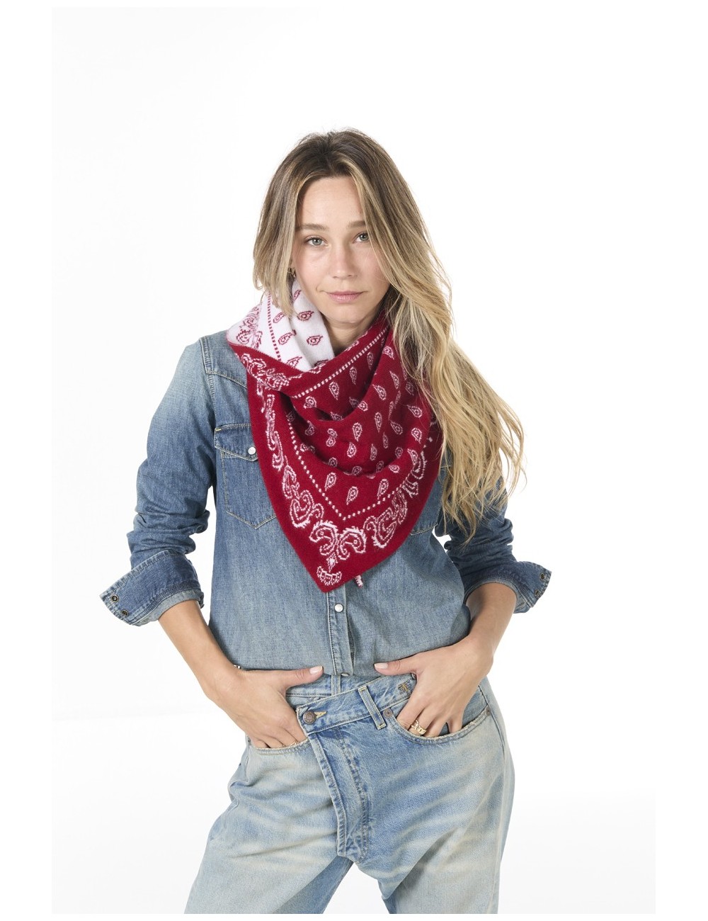 Foulard THE WILD RAG - Rubis, Crème
