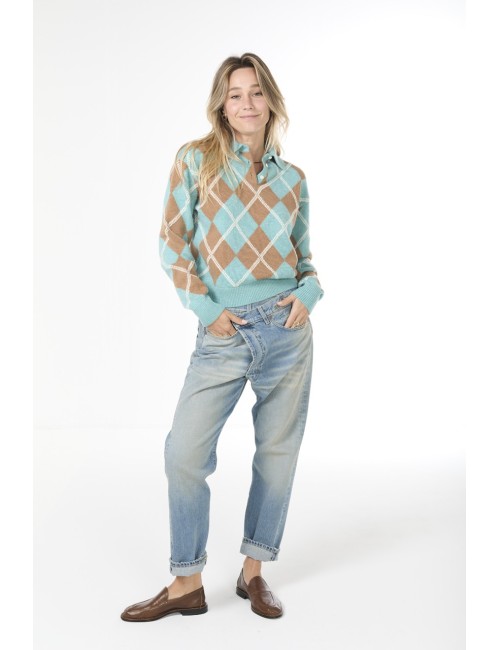 Polo Argyle COLLEGIATE - Glacier