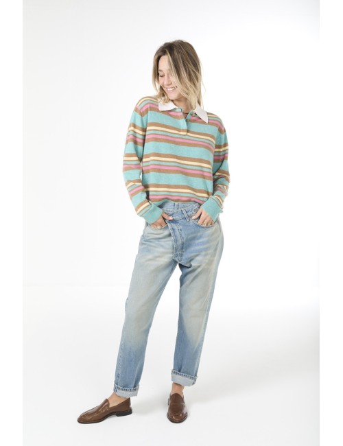 Cropped Stripe RUGBY - Glacier