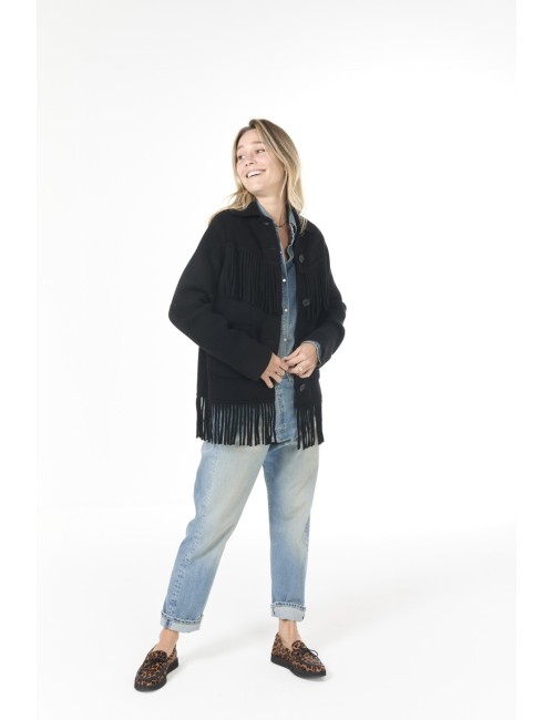 Veste à franges WESTERN - Noir