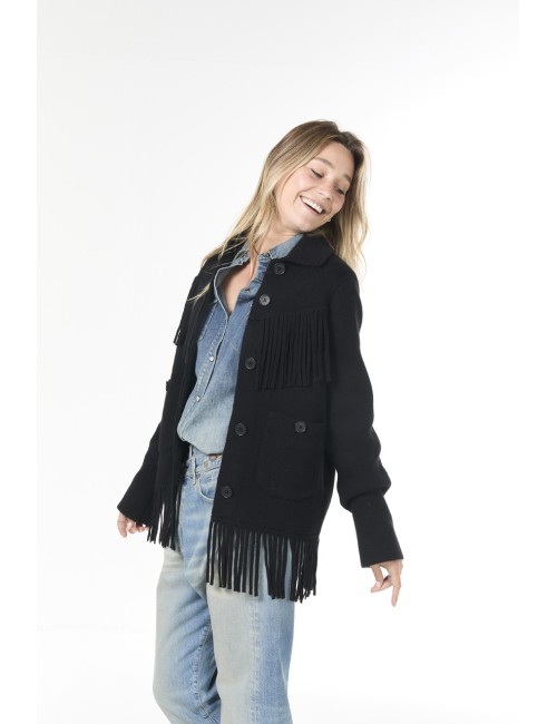 Veste à franges WESTERN - Noir