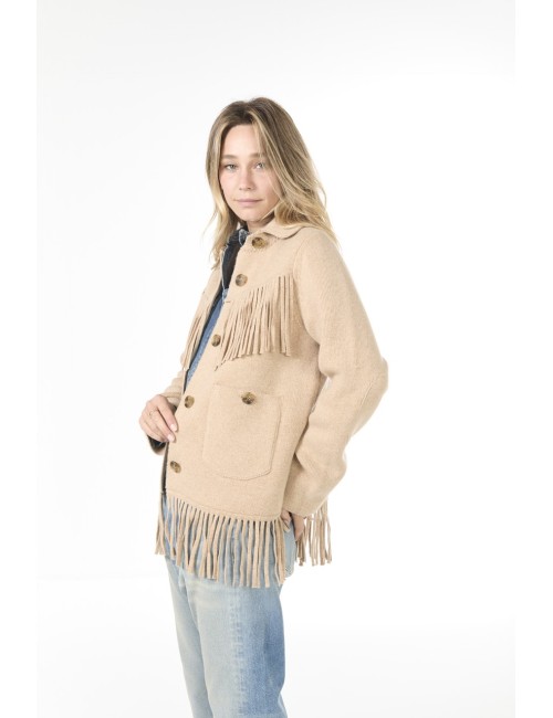 Veste à franges WESTERN - Sable