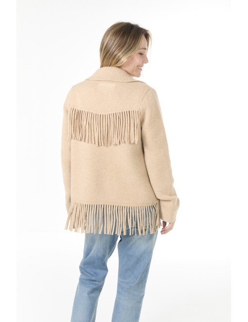 Veste à franges WESTERN - Sable