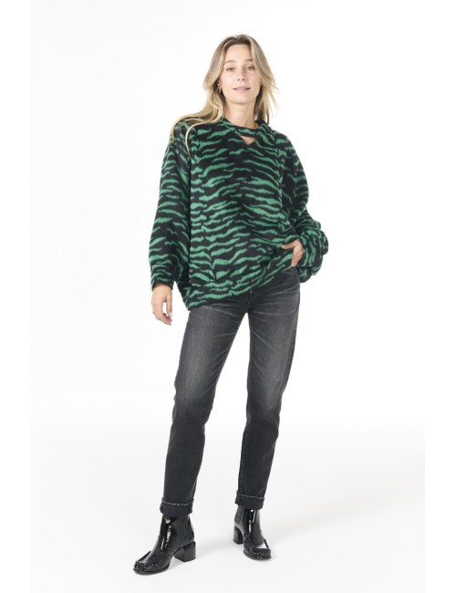 Jumper BROOKLYN - Zébré, Vert forêt