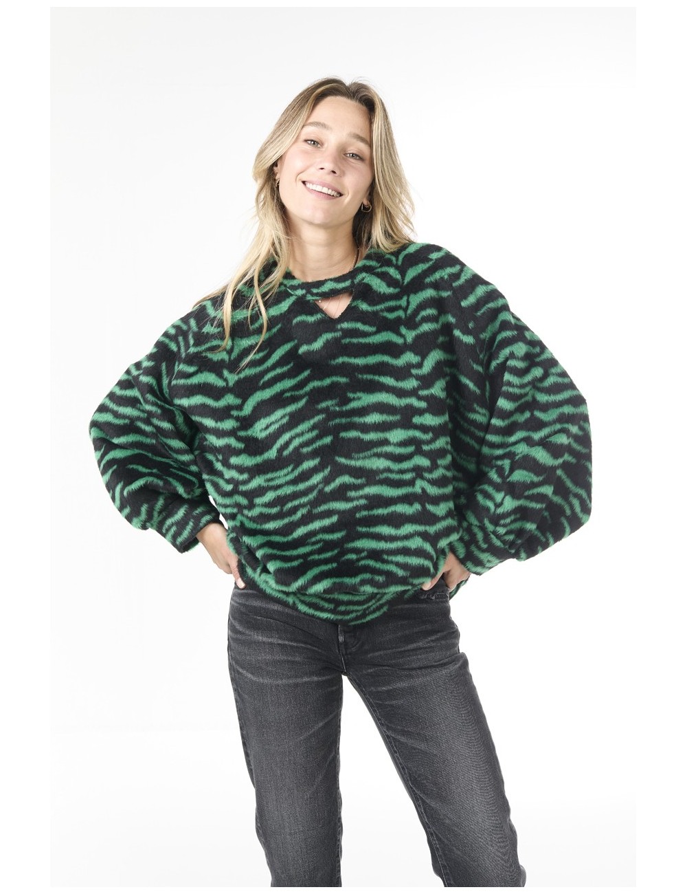 Jumper BROOKLYN - Zébré, Vert forêt