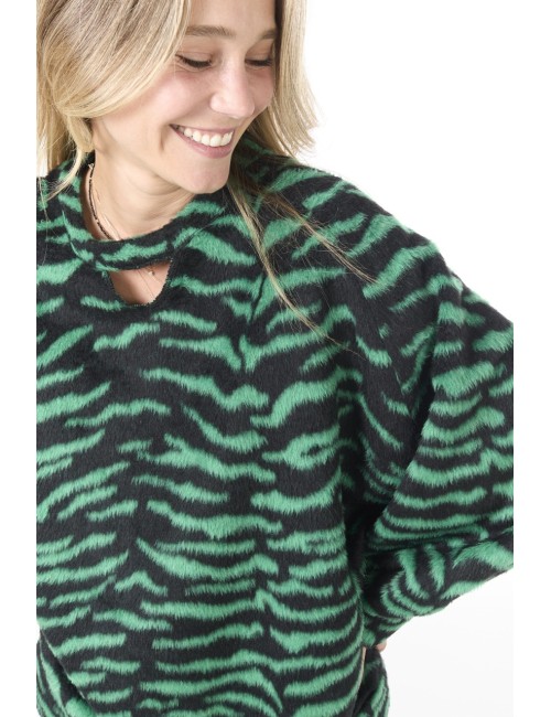 Jumper BROOKLYN - Zébré, Vert forêt