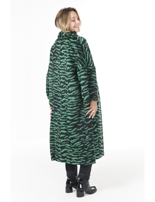 Manteau EREN - Zébré, Vert forêt