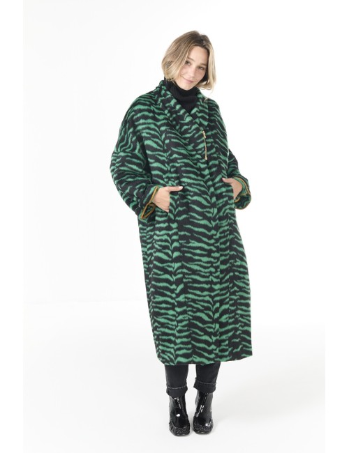 Manteau EREN - Zébré, Vert forêt