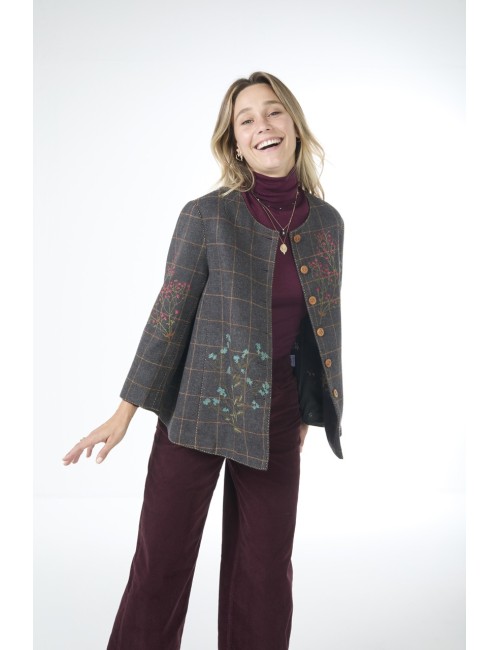 Veste 7XMR-35 - Gris, carreaux bruns