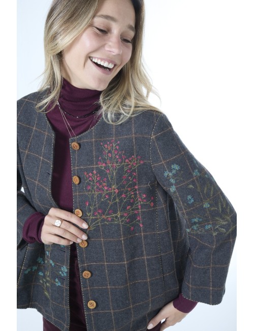 Veste 7XMR-35 - Gris, carreaux bruns