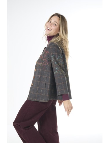 Veste 7XMR-35 - Gris, carreaux bruns