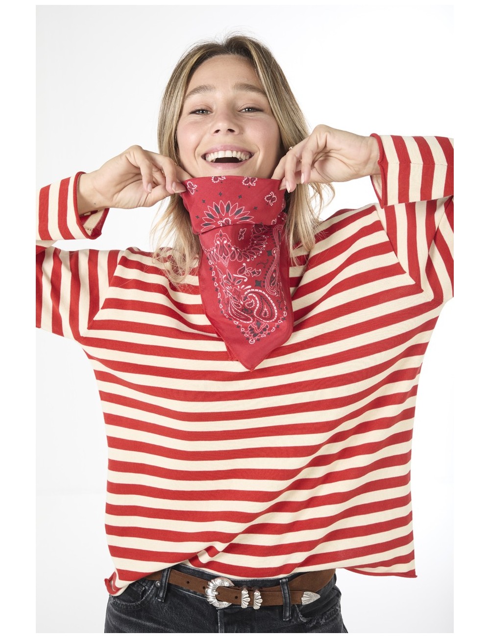 Bandana en soie - Rouge