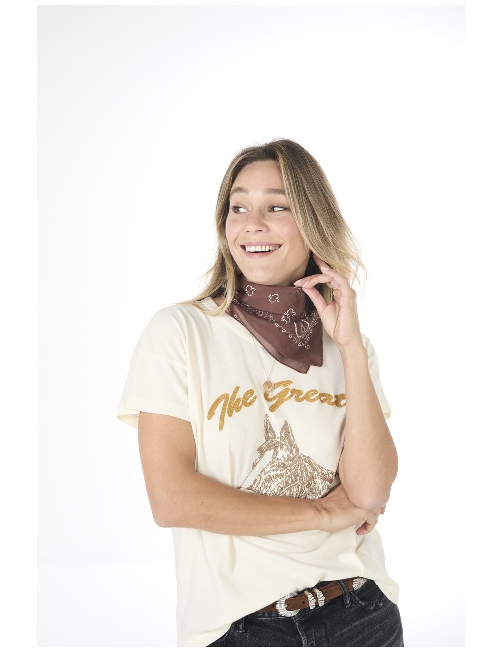 Bandana en soie - Chocolat