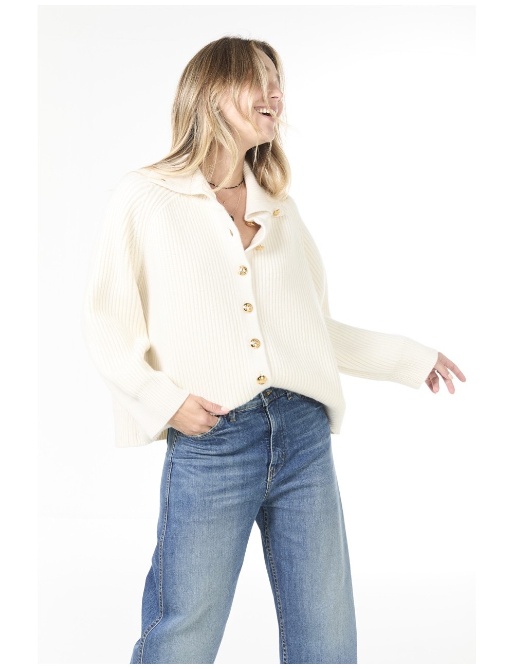 Cardigan DERYL - Ivoire