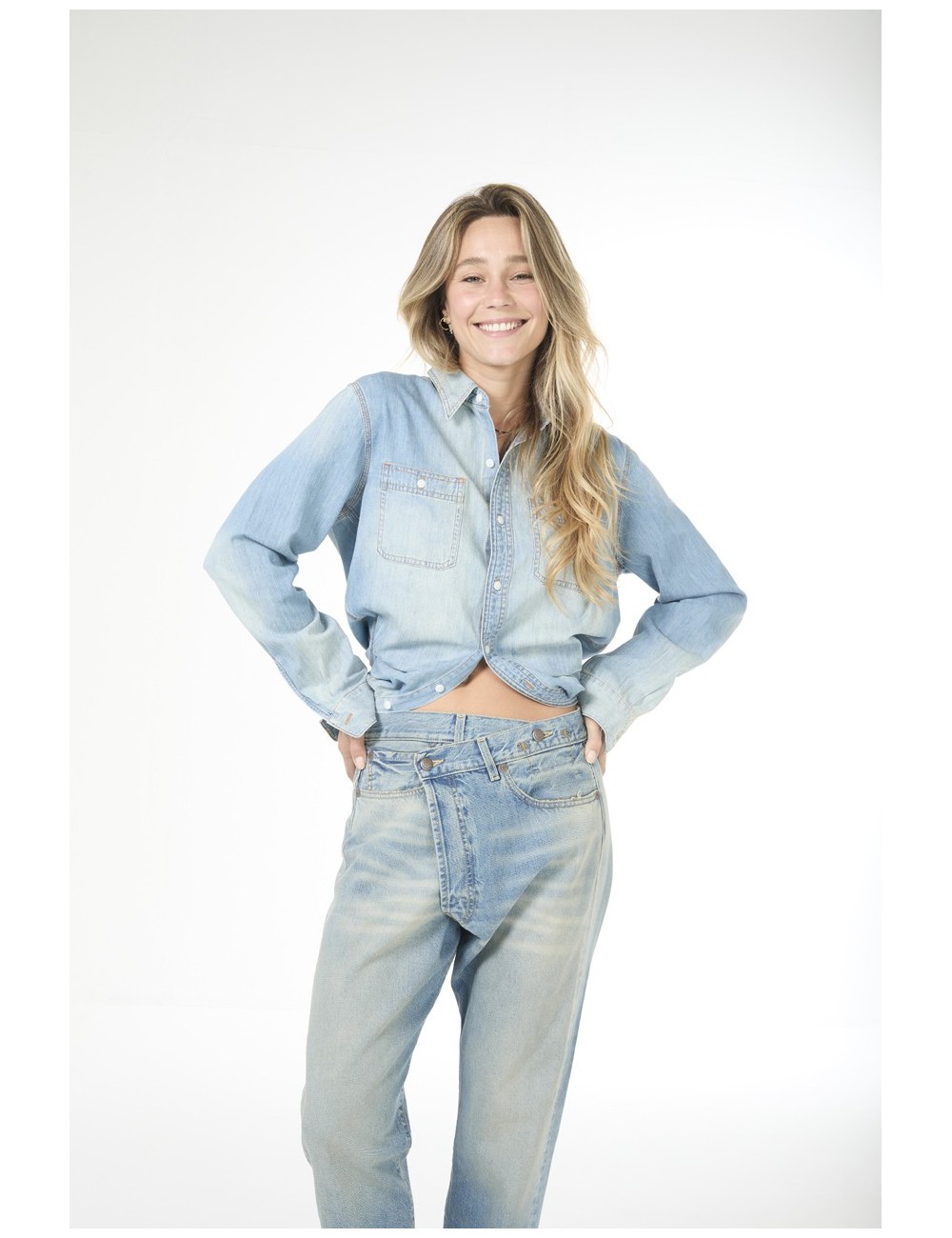 Chemise WRAP AROUND - River blue