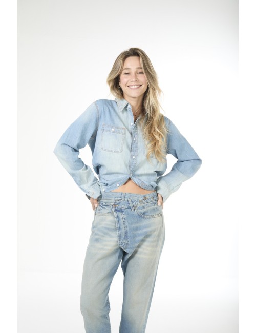 Chemise WRAP AROUND - River blue