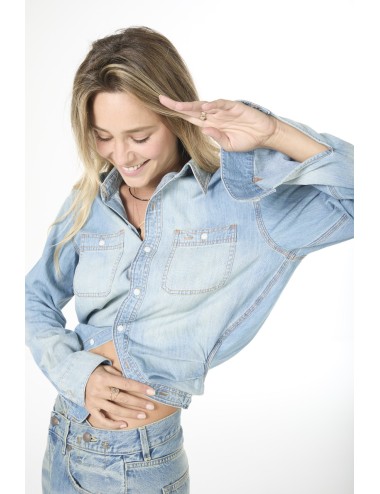 Chemise WRAP AROUND - River blue