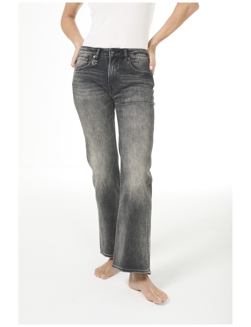 Jeans JOAN KICK FLARE - Kennet Black Stretch