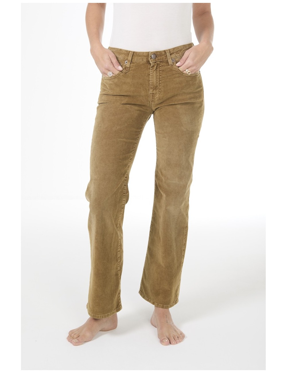 Jeans JOAN KICK FLARE - Golden Brown Stretch