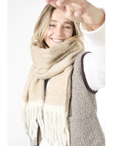 Echarpe LEON - Beige / Blanche