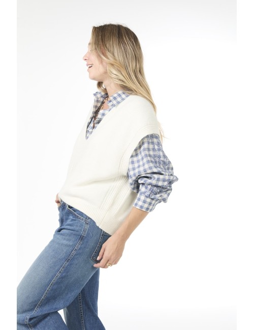 Pull sans manches KITTI - Ecru