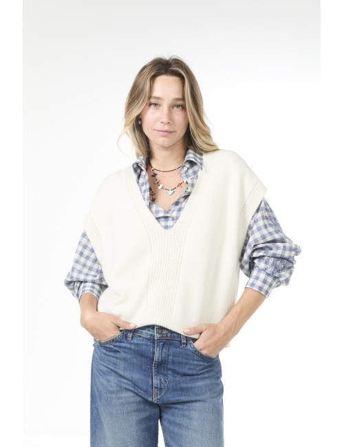Pull sans manches KITTI - Ecru