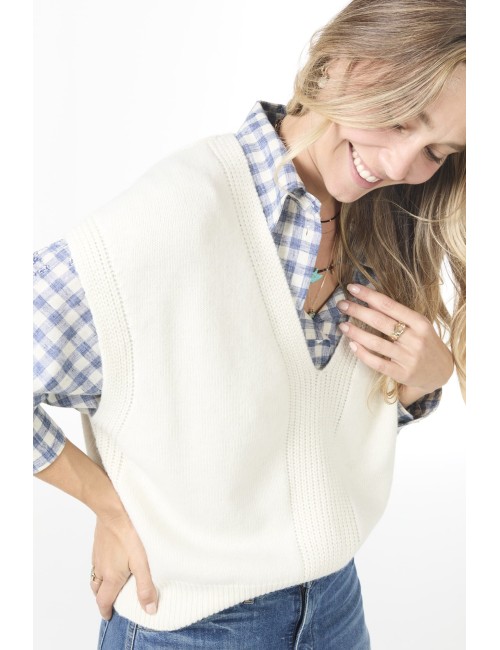 Pull sans manches KITTI - Ecru