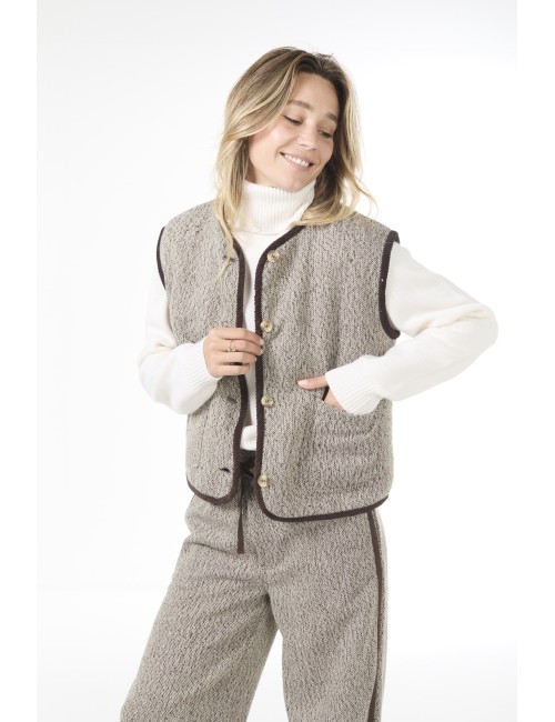 Veste sans manches LOU - Marron