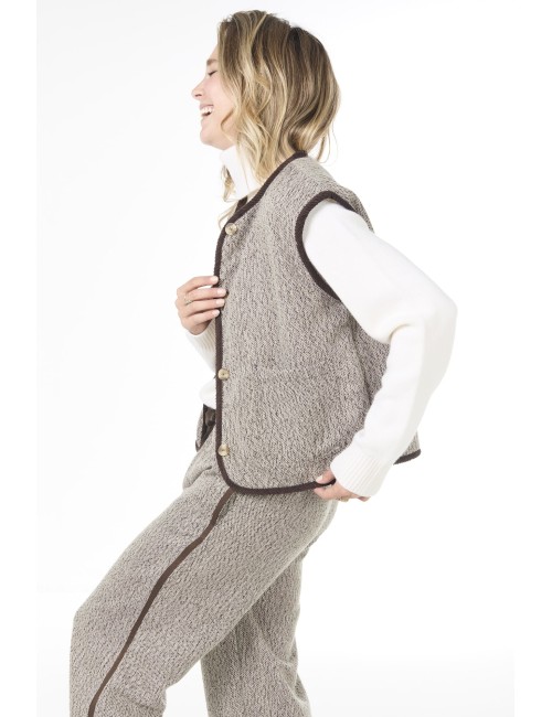 Veste sans manches LOU - Marron