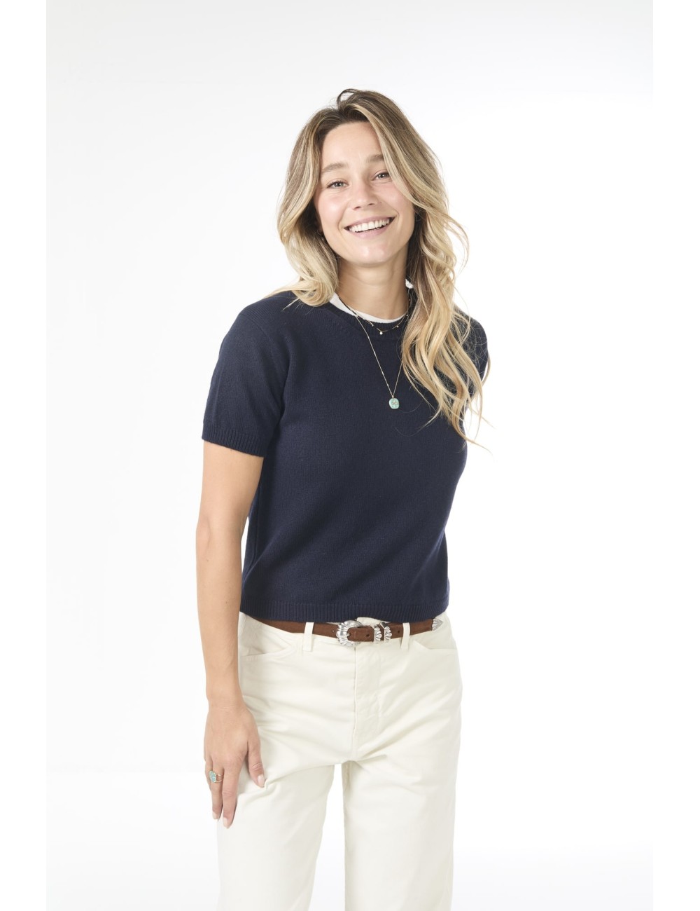 Pull manches courtes MINI ANDRE - Navy