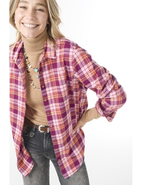 Shirt BEAU - Plaid rose/orange