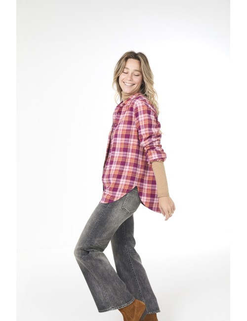 Shirt BEAU - Plaid rose/orange