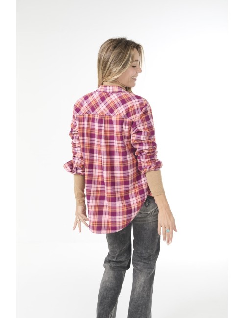 Shirt BEAU - Plaid rose/orange