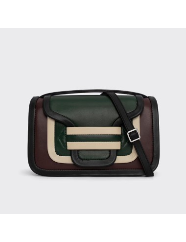 Sac à main MAXI ALPHA - Bordeaux / Vert / Noir & Blanc