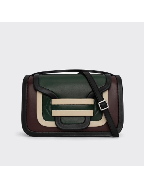 Sac à main MAXI ALPHA - Bordeaux / Vert / Noir & Blanc