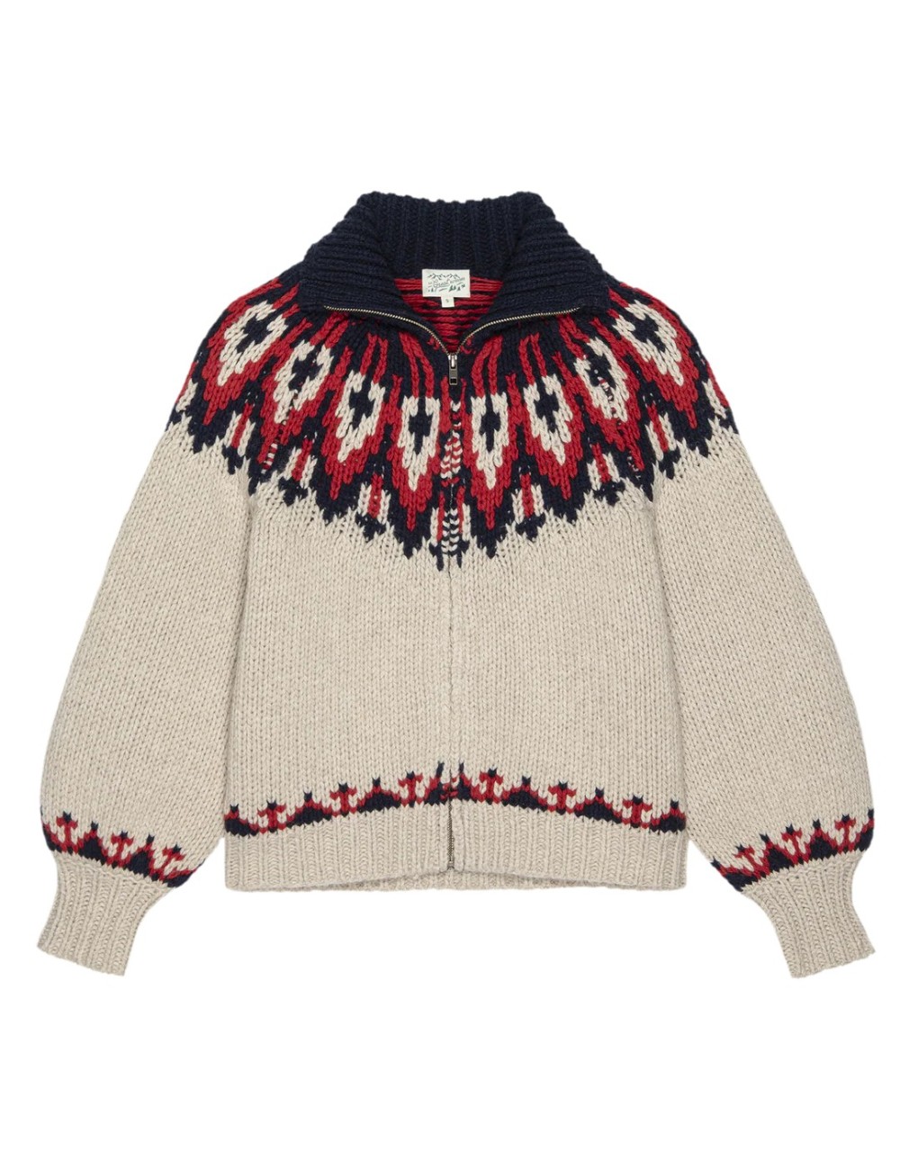 Sweat zippé NORDIC - Glacier Fair Isle