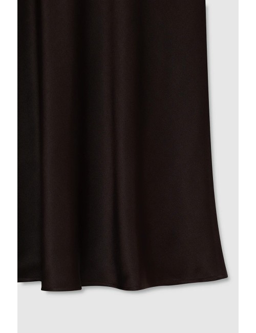 Jupe en soie BAR - Deep Brown