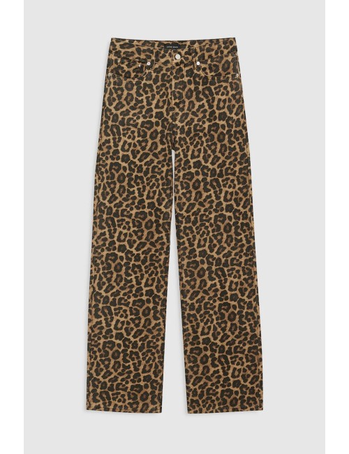 Jeans HUGH - Black & Brown Leopard