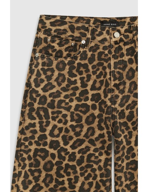 Jeans HUGH - Black & Brown Leopard