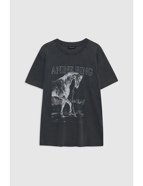 Tee-shirt LILI - Horse / Washed Black