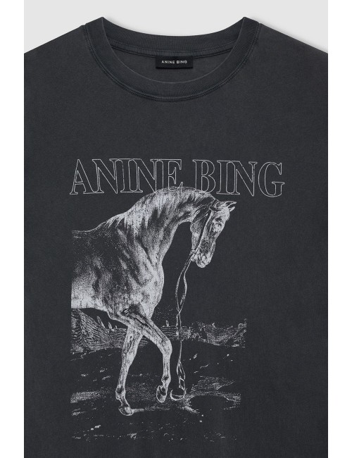 Tee-shirt LILI - Horse / Washed Black